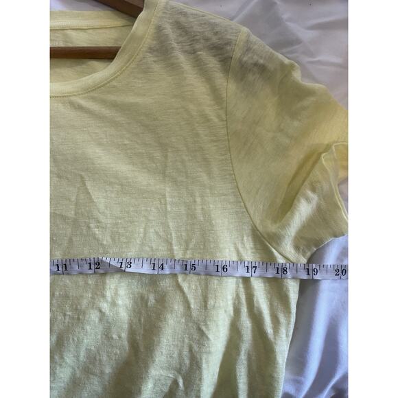 Eileen Fisher Crew Neck Tee Butter Yellow Organic Linen Jersey Basic Tee XS NWOT - Picture 4 of 9
